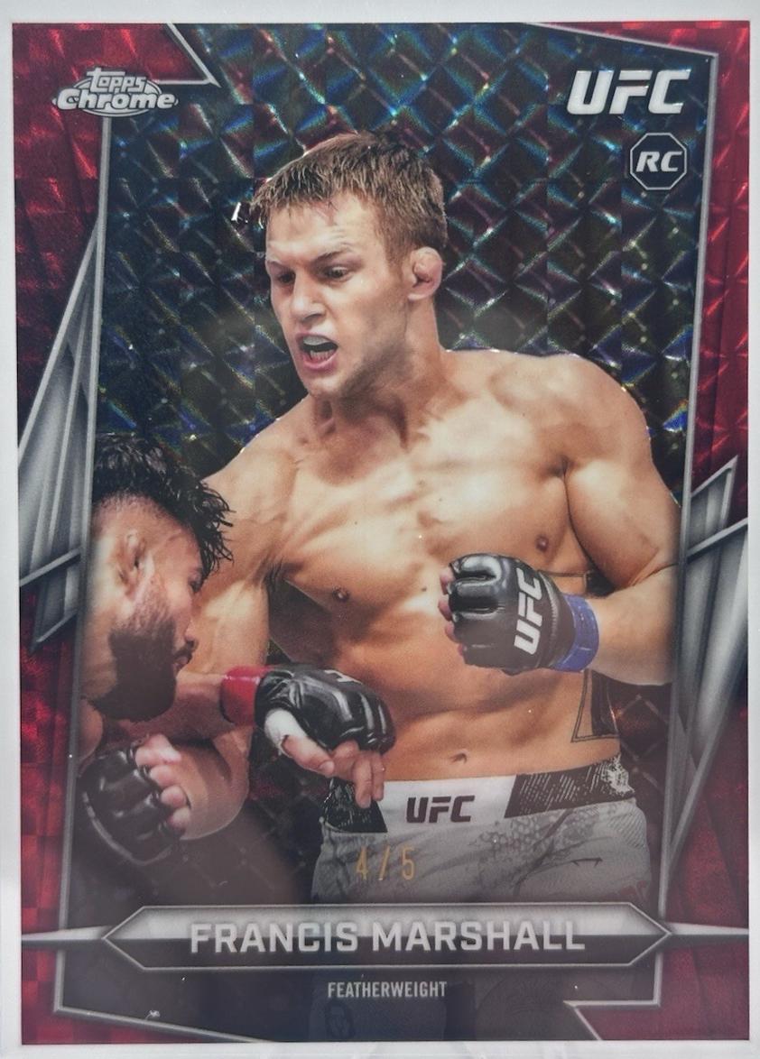 Francis Marshall 2026 Topps Chrome UFC Base #99 Red Geometric Refractor