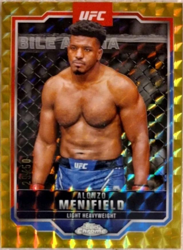 Alonzo Menifield 2025 Topps Chrome UFC Base #159 Gold Geometric Refractor
