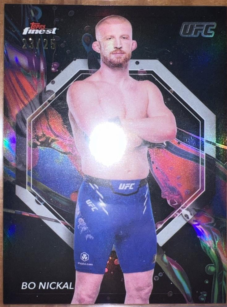 Bo Nickal 2024 Topps Finest UFC Base Common #95 Black Refractor
