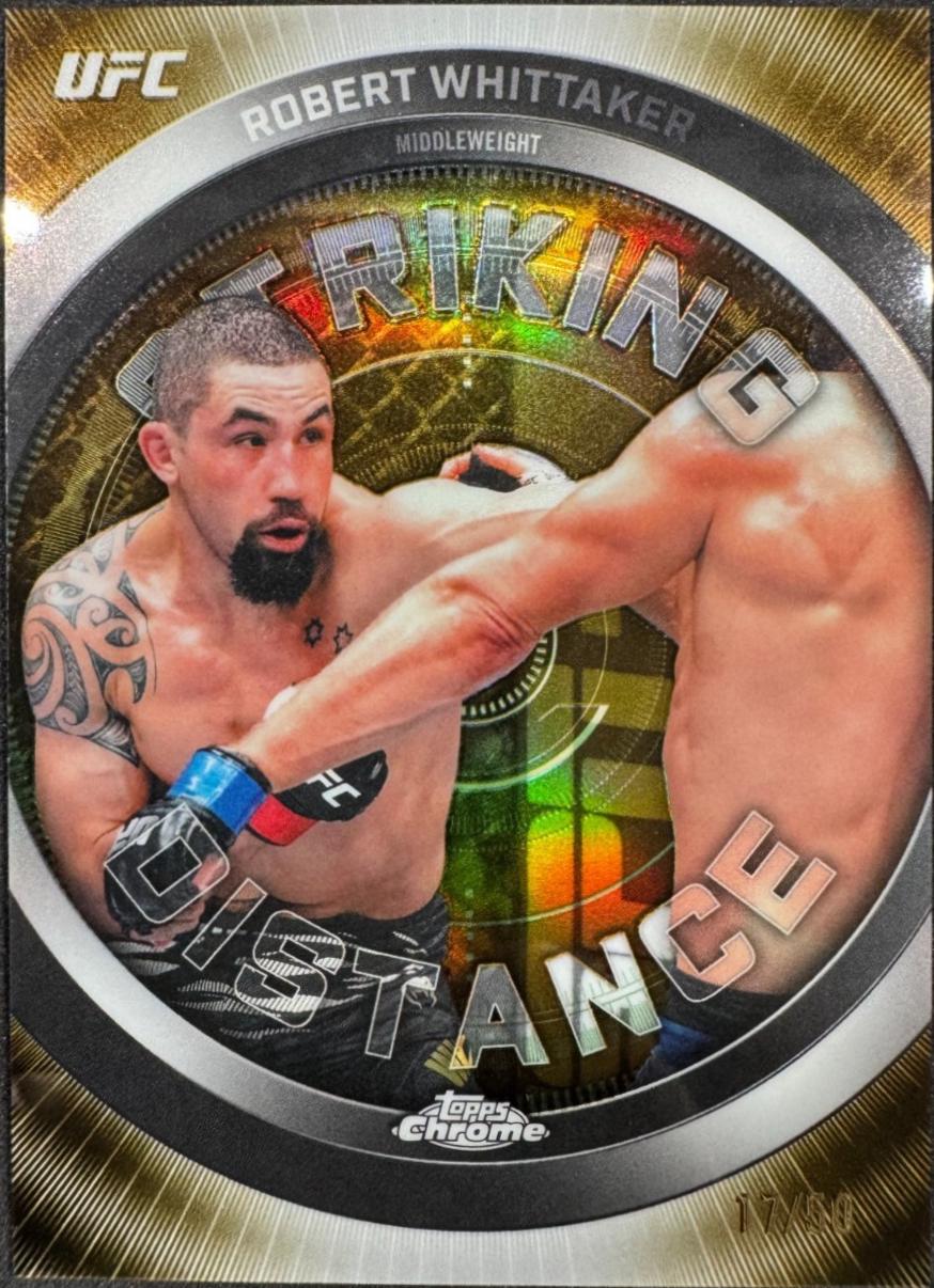 Robert Whittaker 2026 Topps Chrome UFC Striking Distance #SD-30 Gold Refractor