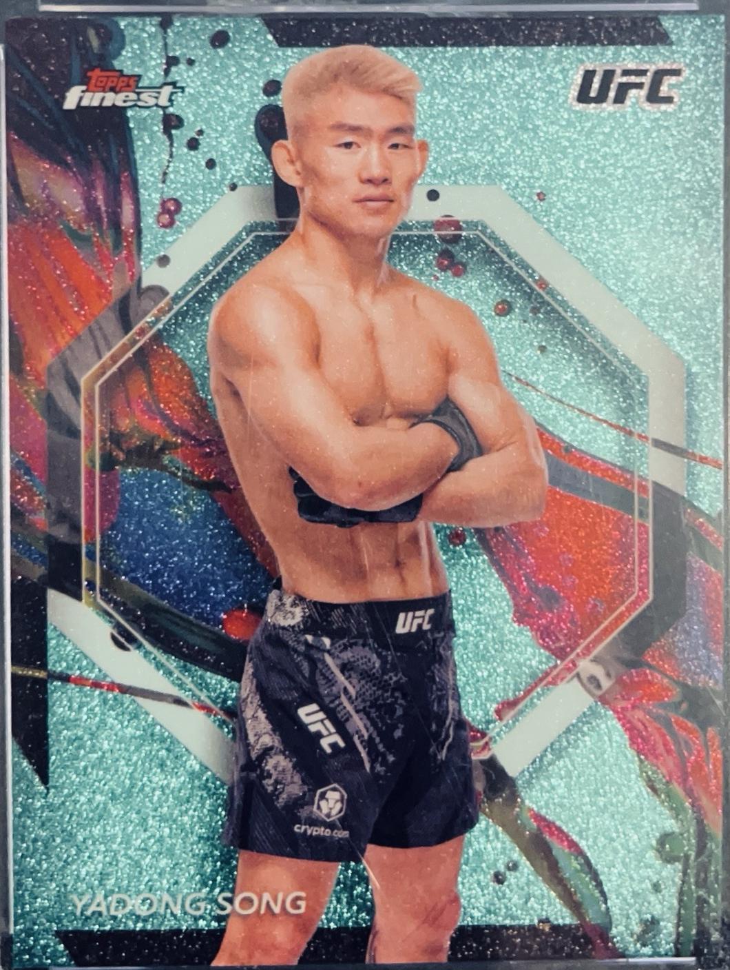 Song Yadong 2024 Topps Finest UFC Base Common #54 Aqua Glitter Refractor