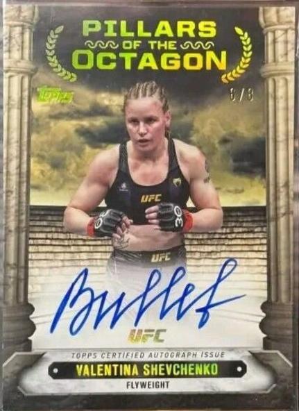 Valentina Shevchenko 2024 Topps Knockout UFC Pillars of the Octagon Autographs #PTG-VSO Gold
