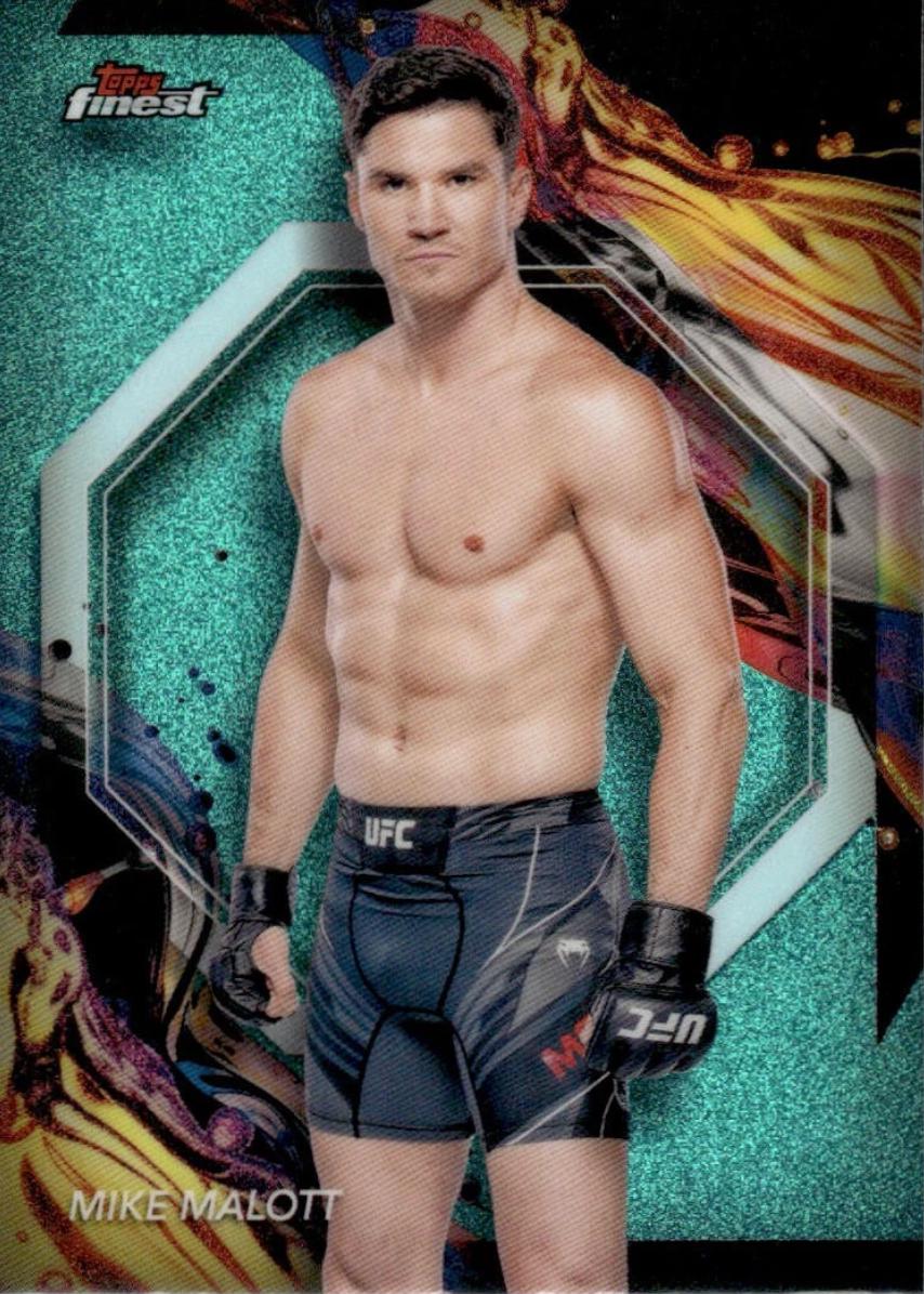 Mike Malott 2024 Topps Finest UFC Base Uncommon #154 Aqua Glitter Refractor