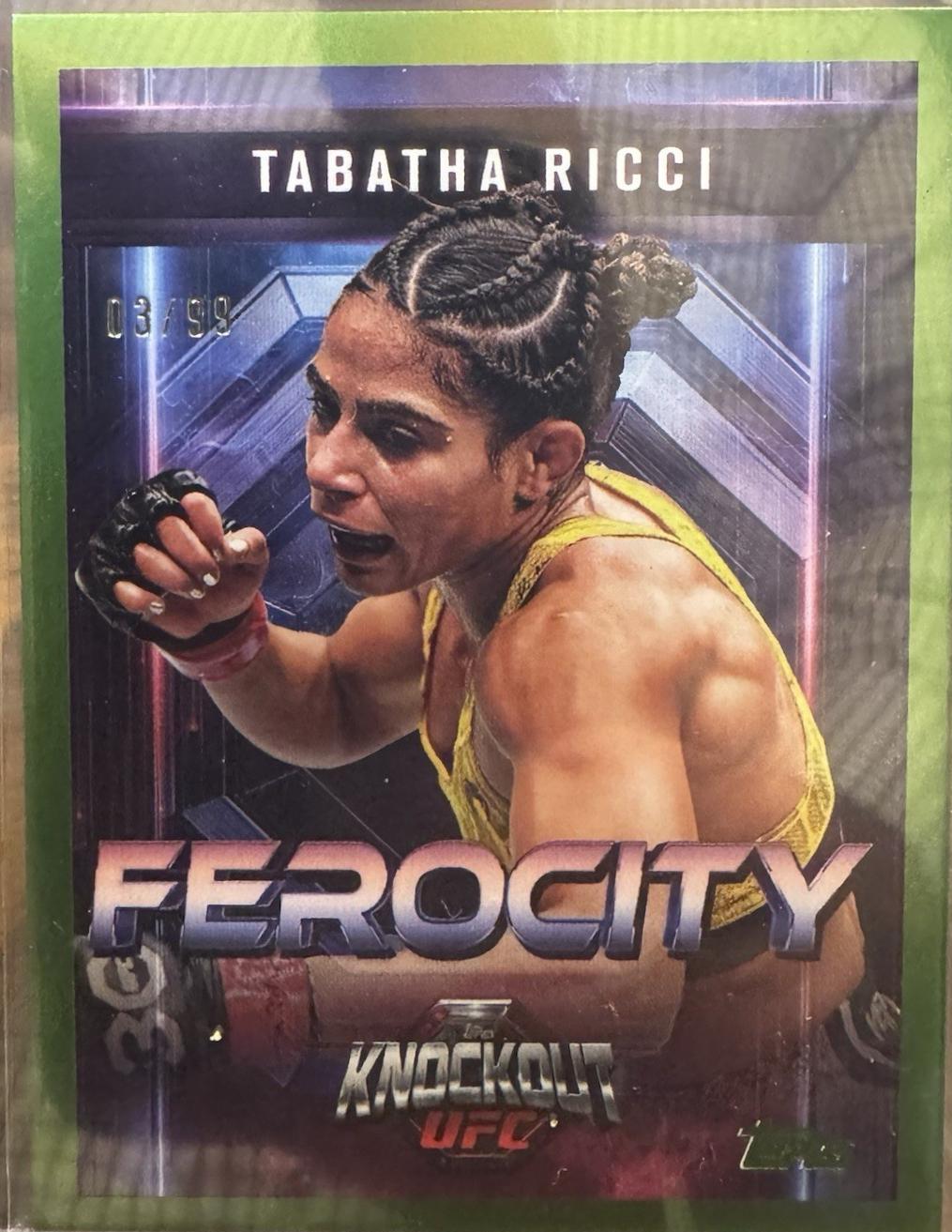 Tabatha Ricci 2025 Topps Knockout UFC Ferocity #FE-14 Lime Green