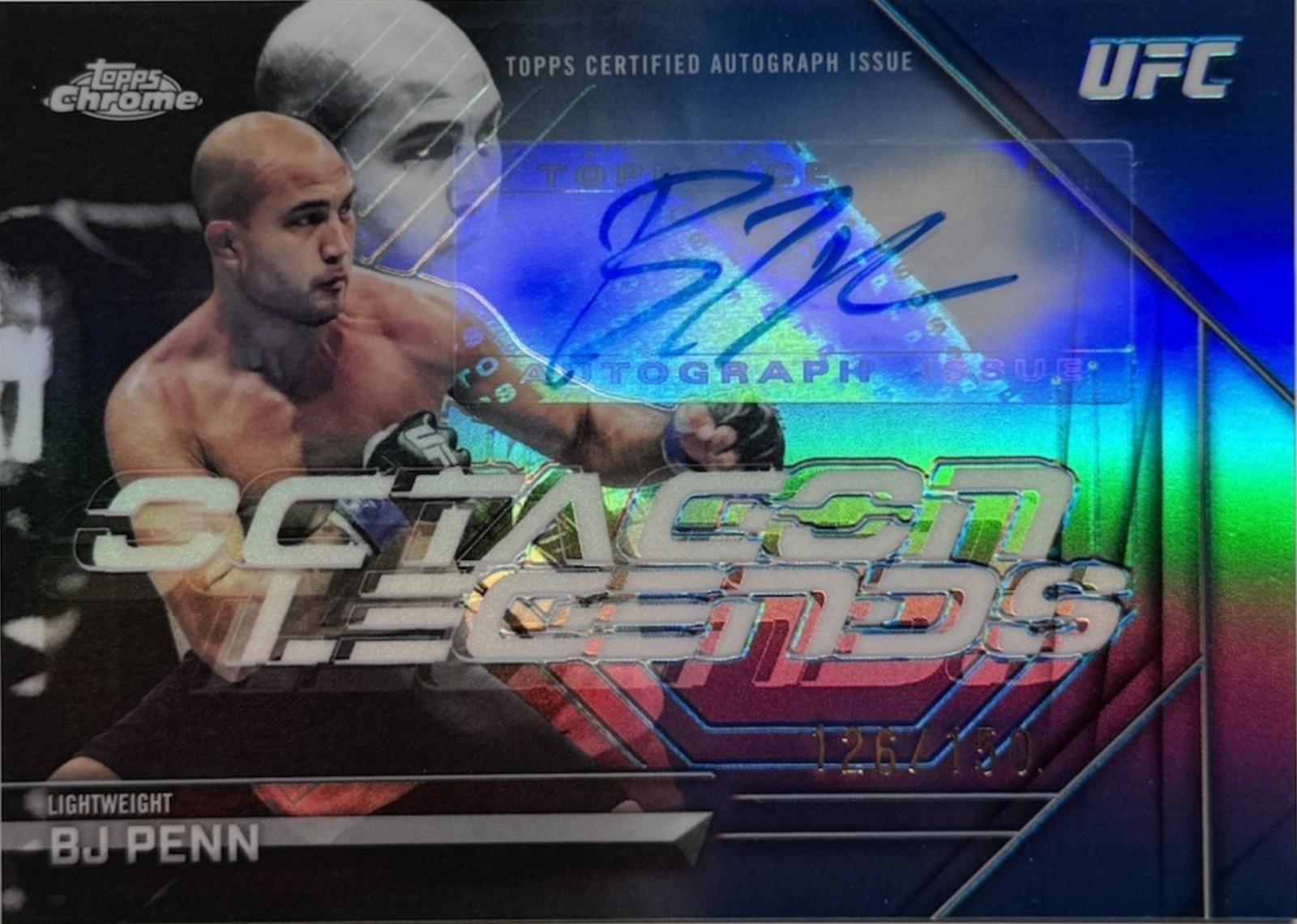 BJ Penn 2026 Topps Chrome UFC Octagon Legends Autographs #OLA-BJ Blue Refractor