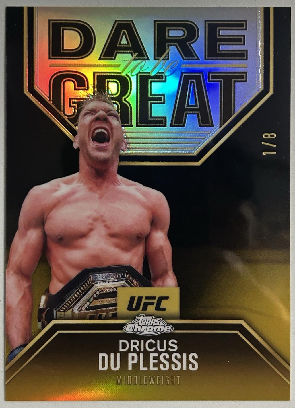 Dricus Du Plessis 2025 Topps Chrome UFC Dare to Be Great #DBG-5 Black & Gold Refractor