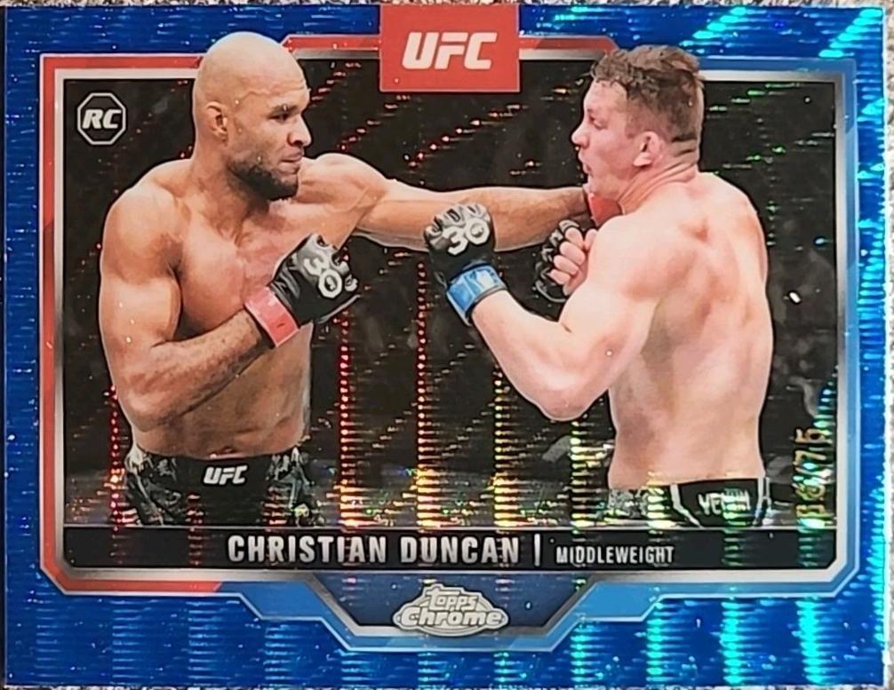 Christian Duncan 2025 Topps Chrome UFC Base #51 Blue Wave Refractor