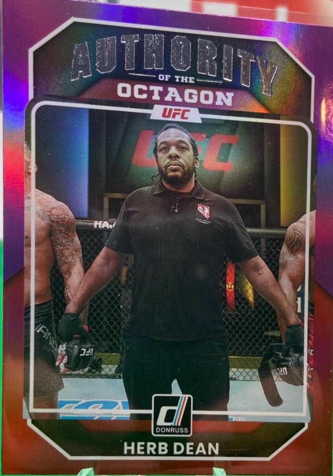Herb Dean 2023 Panini Donruss UFC Base #222 Purple Flood