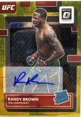Randy Brown 2023 Panini Donruss Optic UFC Base Rated Rookies Signatures #105 Gold Stars