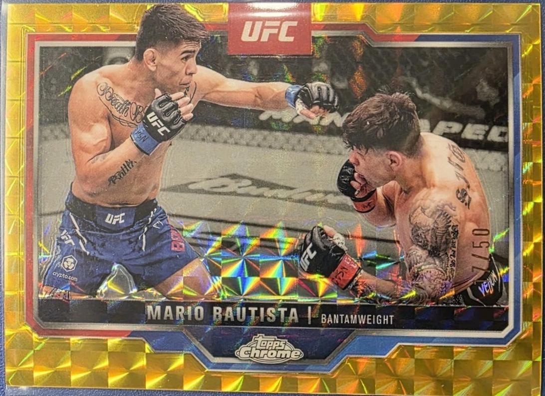 Mario Bautista 2025 Topps Chrome UFC Base #98 Gold Refractor