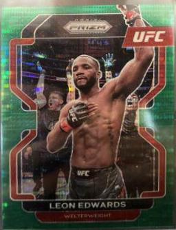 Leon Edwards 2022 Panini Prizm UFC Base #108 Green Pulsar