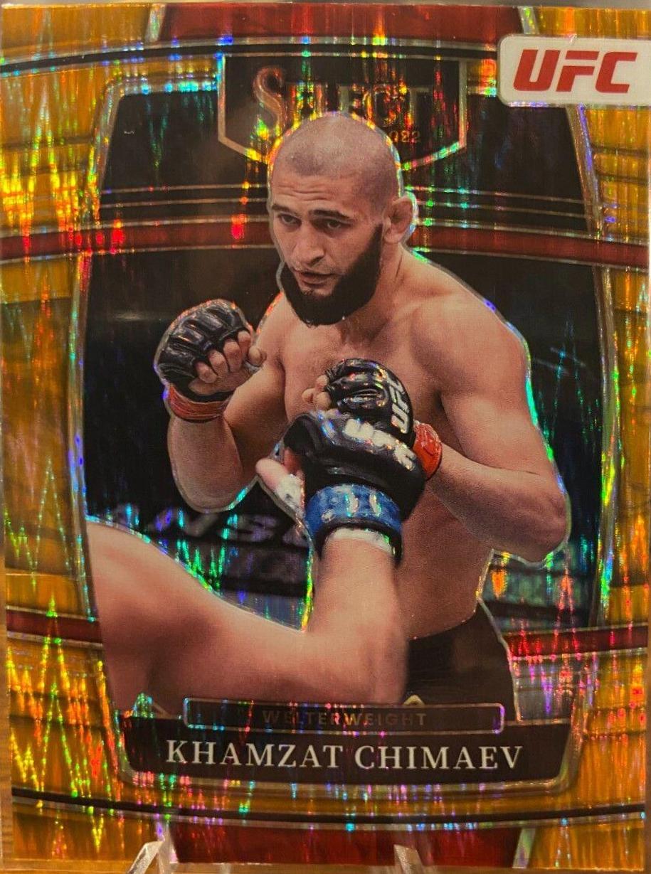 Khamzat Chimaev 2022 Panini Select UFC Octagonside #277 Orange Flash