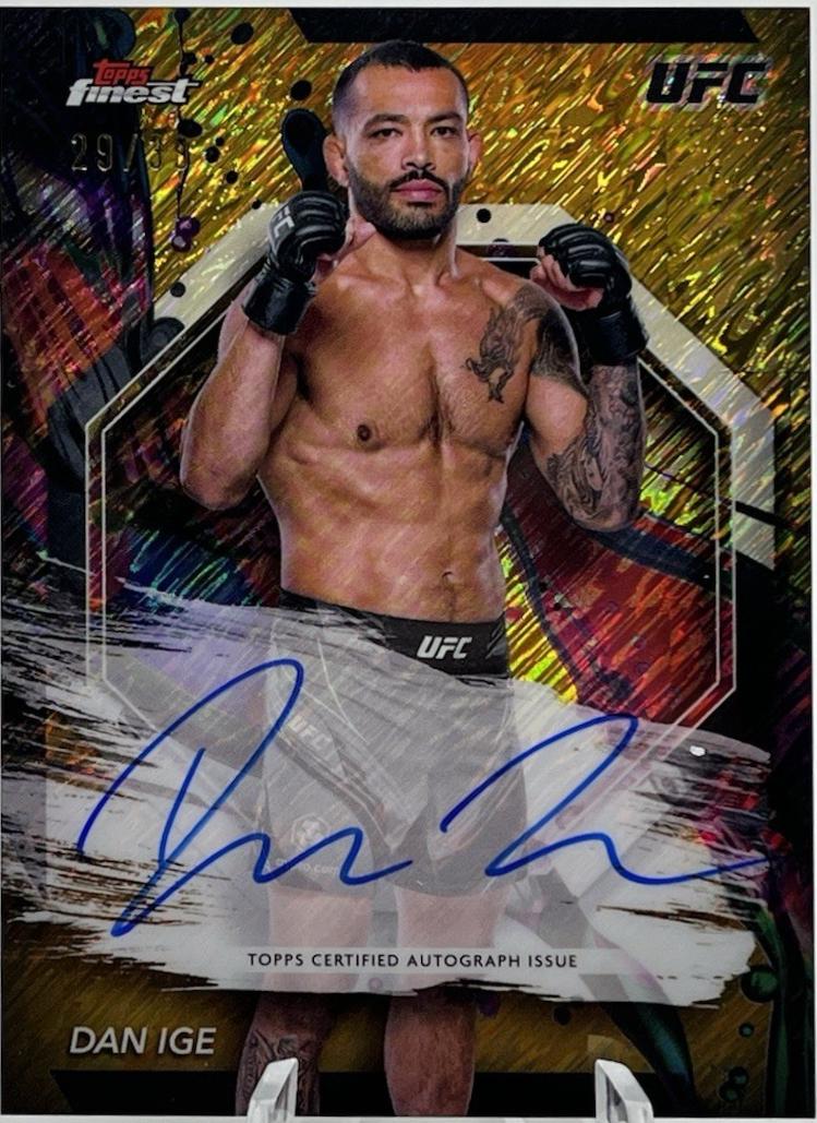 Dan Ige 2024 Topps Finest UFC Finest Autographs #FA-DIG Gold Shimmer Refractor
