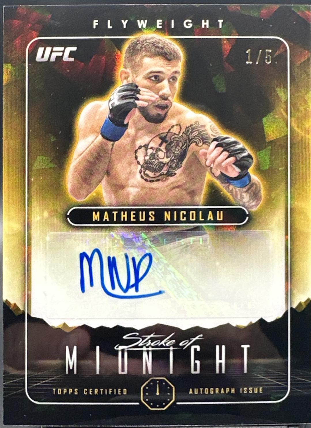 Matheus Nicolau 2024 Topps Midnight UFC Stroke of Midnight Autographs #SMA-MNU Daybreak