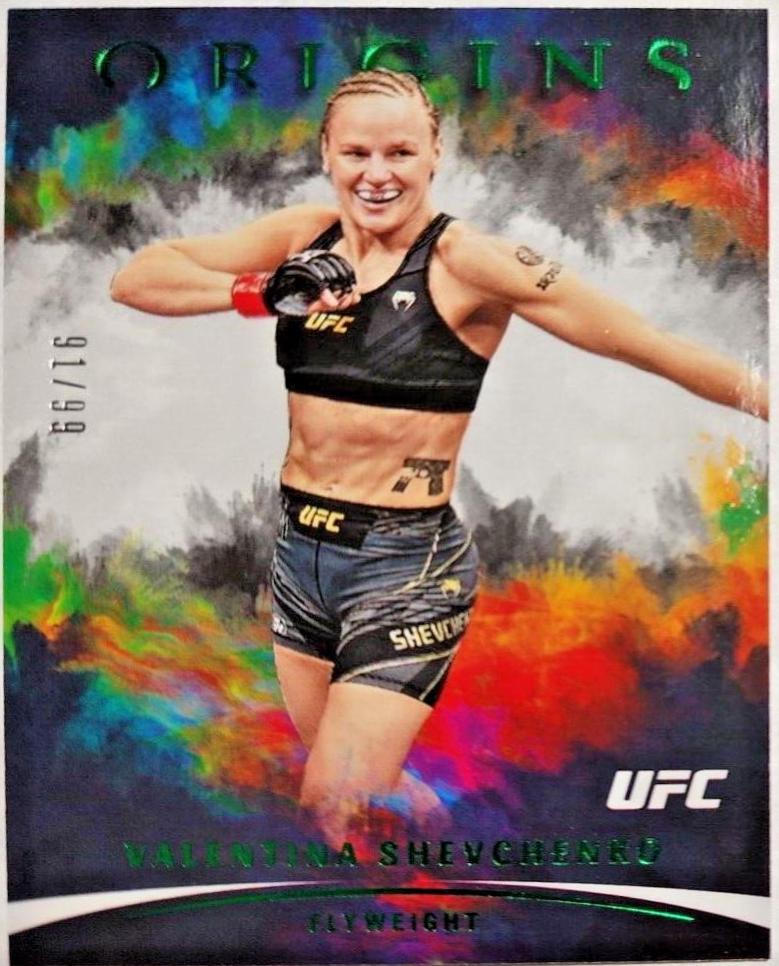 Valentina Shevchenko 2022 Panini Chronicles UFC Base Origins #134 Green