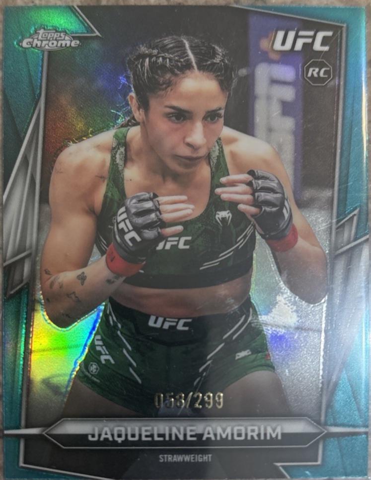 Jaqueline Amorim 2026 Topps Chrome UFC Base #182 Teal Refractor