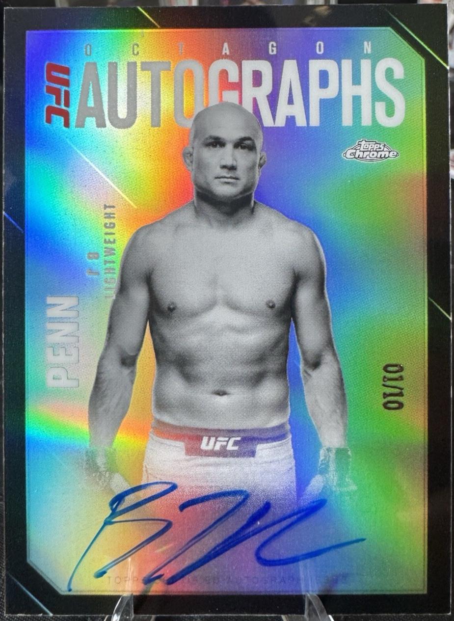 BJ Penn 2025 Topps Chrome UFC Octagon Legends Autographs #OLA-BJ Black Refractor