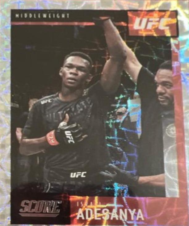 Israel Adesanya 2021 Panini Chronicles UFC Base Score #94 Asia