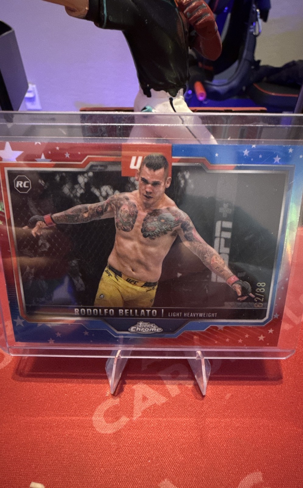 Rodolfo Bellato 2025 Topps Chrome UFC Base #194 Red White Blue Refractor