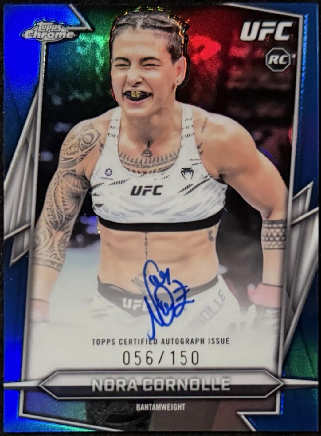 Nora Cornolle 2026 Topps Chrome UFC Base Autographs #BAV-NC Blue Refractor