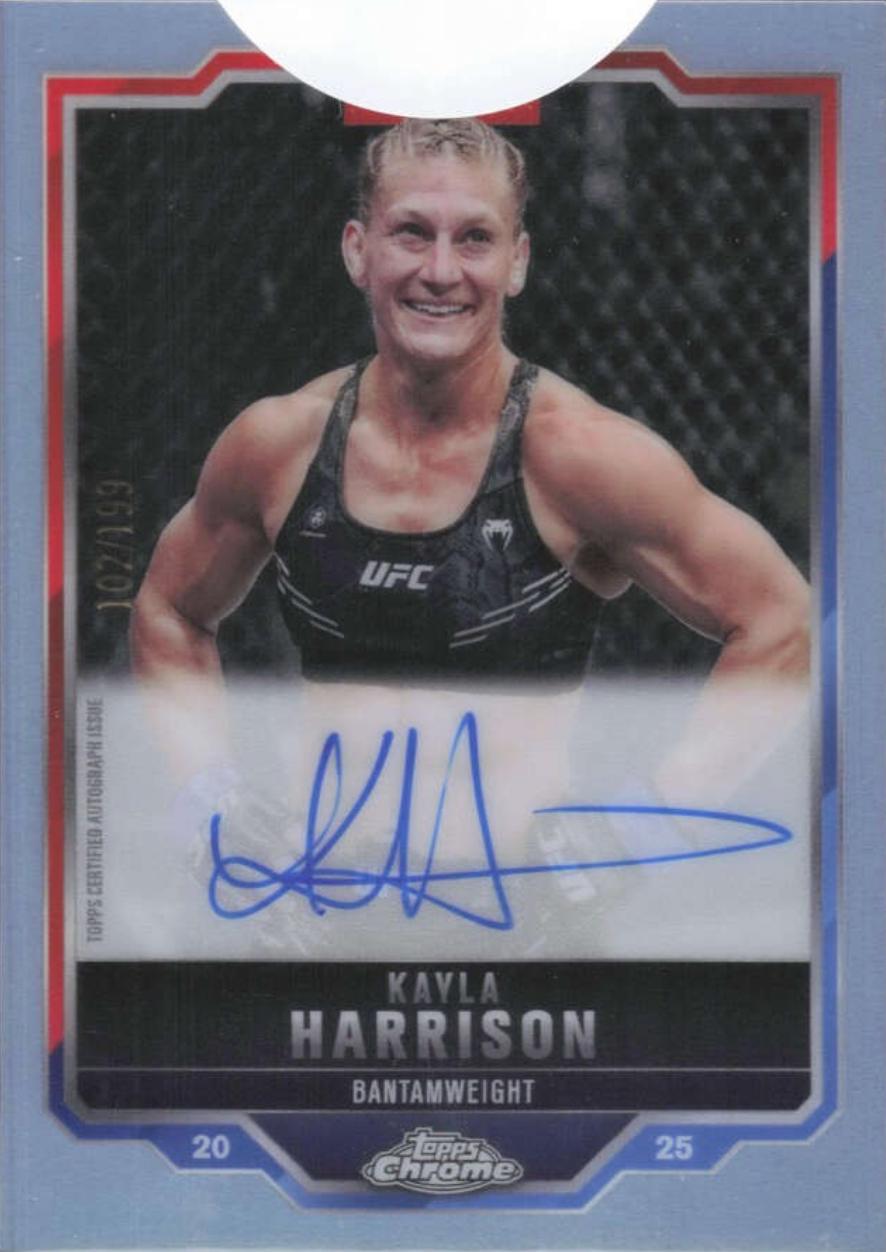 Kayla Harrison 2025 Topps Chrome UFC Chrome Veteran Autographs #CVA-KH Refractor