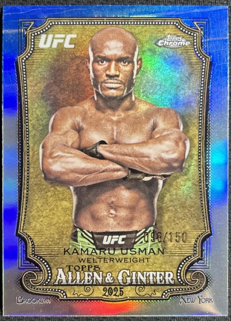 Kamaru Usman 2026 Topps Chrome UFC Allen & Ginter #AG-17 Aqua Refractor
