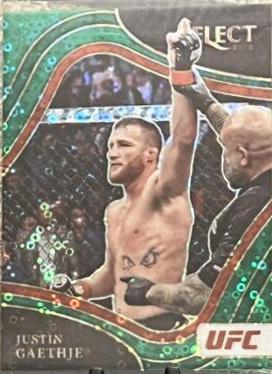 Justin Gaethje 2022 Panini Select UFC Octagonside #285 Green Disco