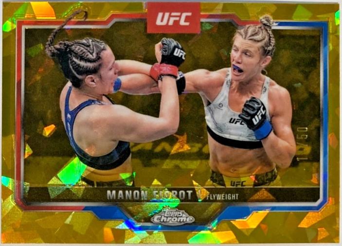 Manon Fiorot 2025 Topps Chrome Sapphire UFC Base Sapphire #92 Gold Sapphire