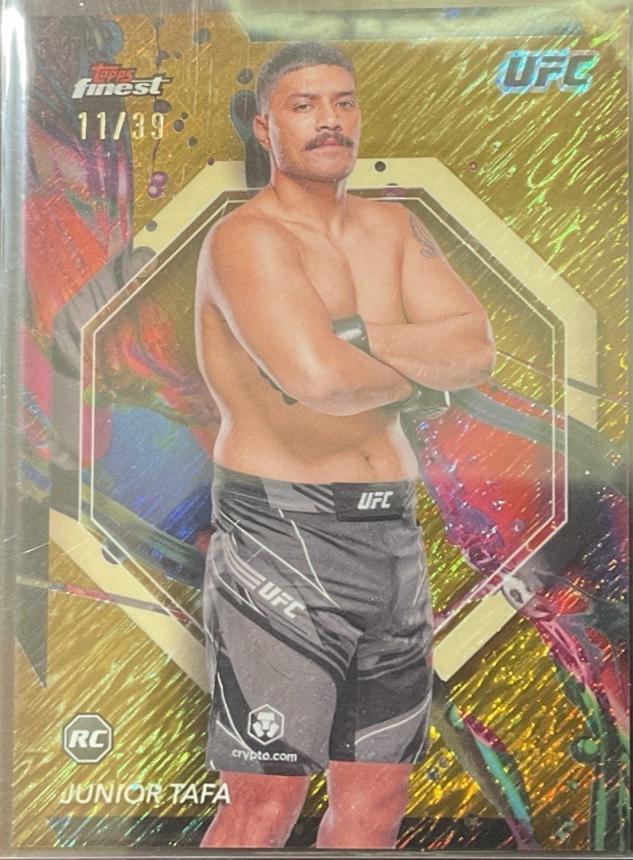 Junior Tafa 2024 Topps Finest UFC Base Common #51 Gold Shimmer Refractor
