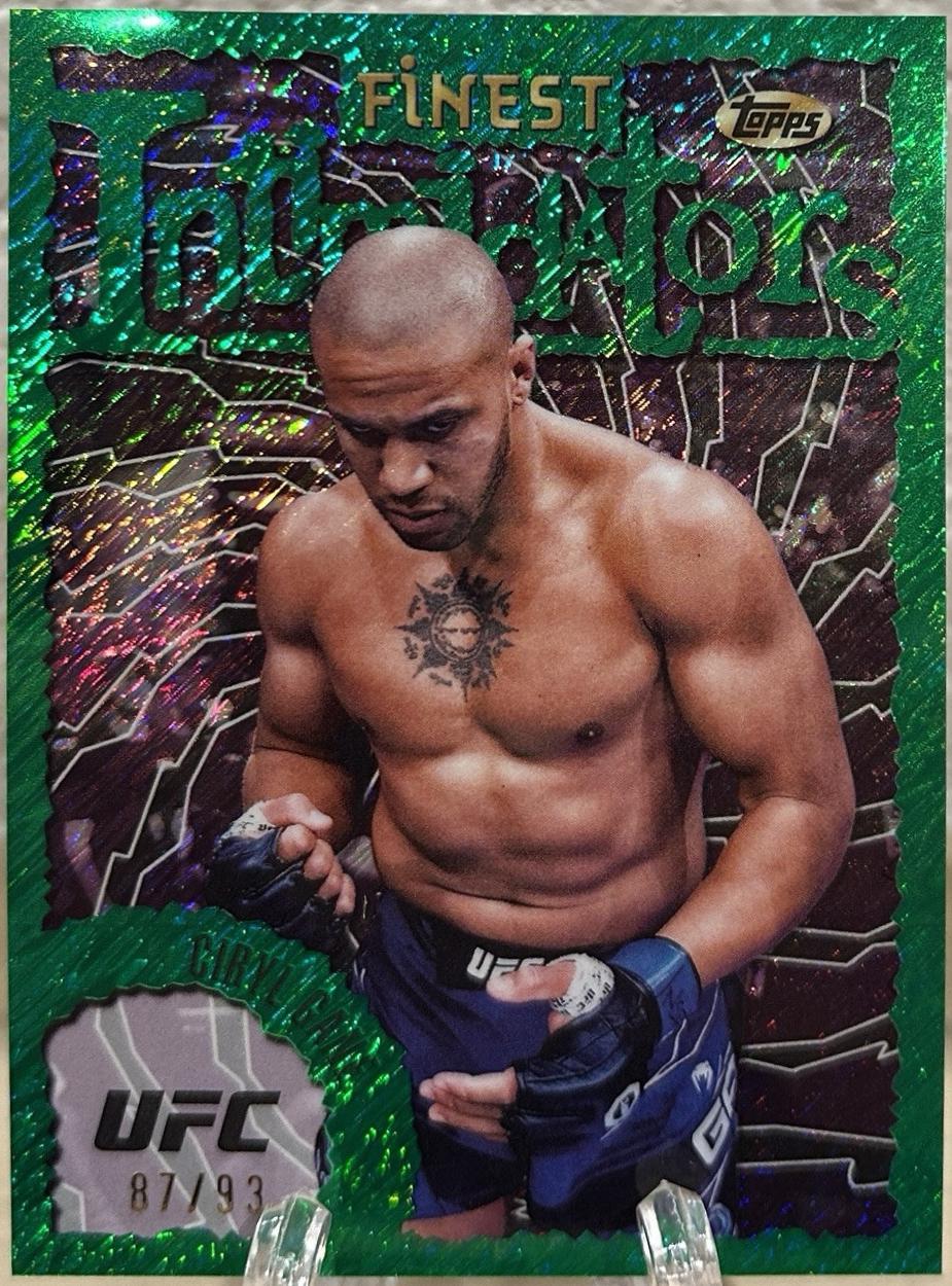 Ciryl Gane 2024 Topps Finest UFC Intimidators #INT-15 Green Shimmer Refractor