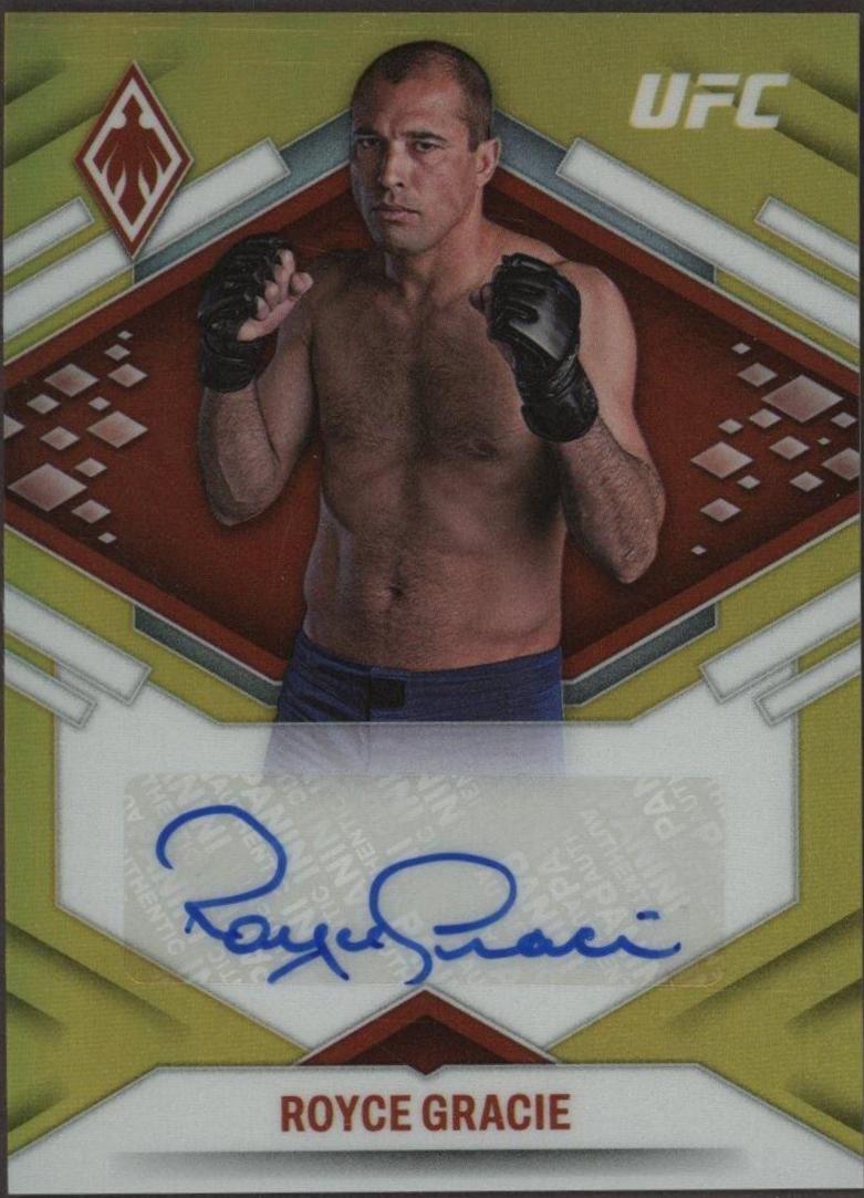Royce Gracie 2022 Panini Chronicles UFC Phoenix Autographs #23 Gold Vinyl