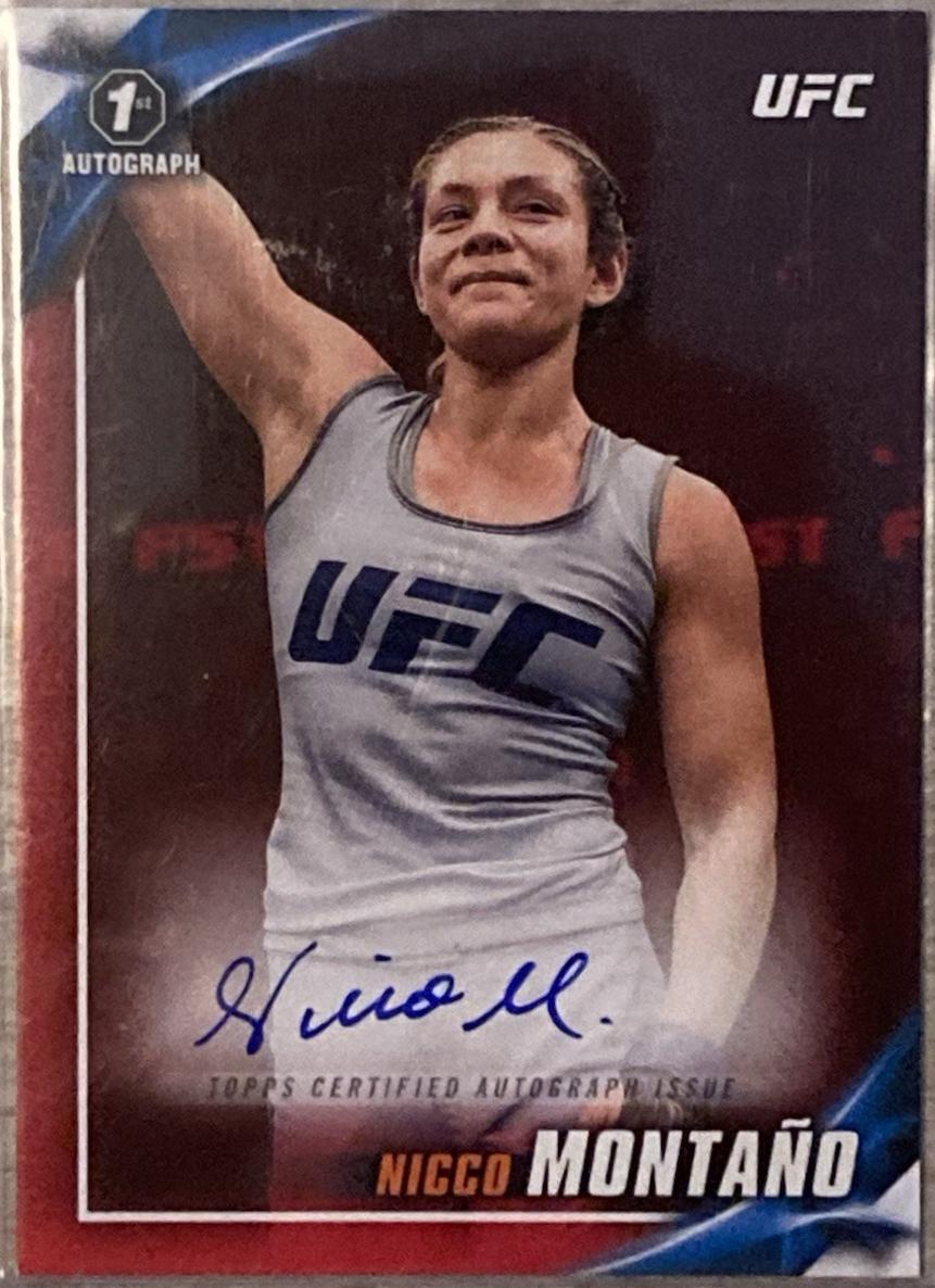 Nicco Montaño 2019 Topps UFC Knockout Knockout Autographs #KA-NM Red
