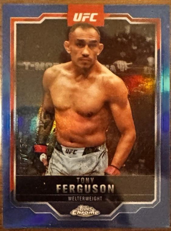 Tony Ferguson 2025 Topps Chrome UFC Base #171 Blue Refractor