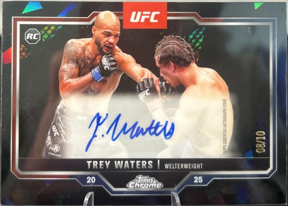 Trey Waters 2025 Topps Chrome Sapphire UFC Chrome Rookie Autographs Sapphire #CRA-TW Black Sapphire