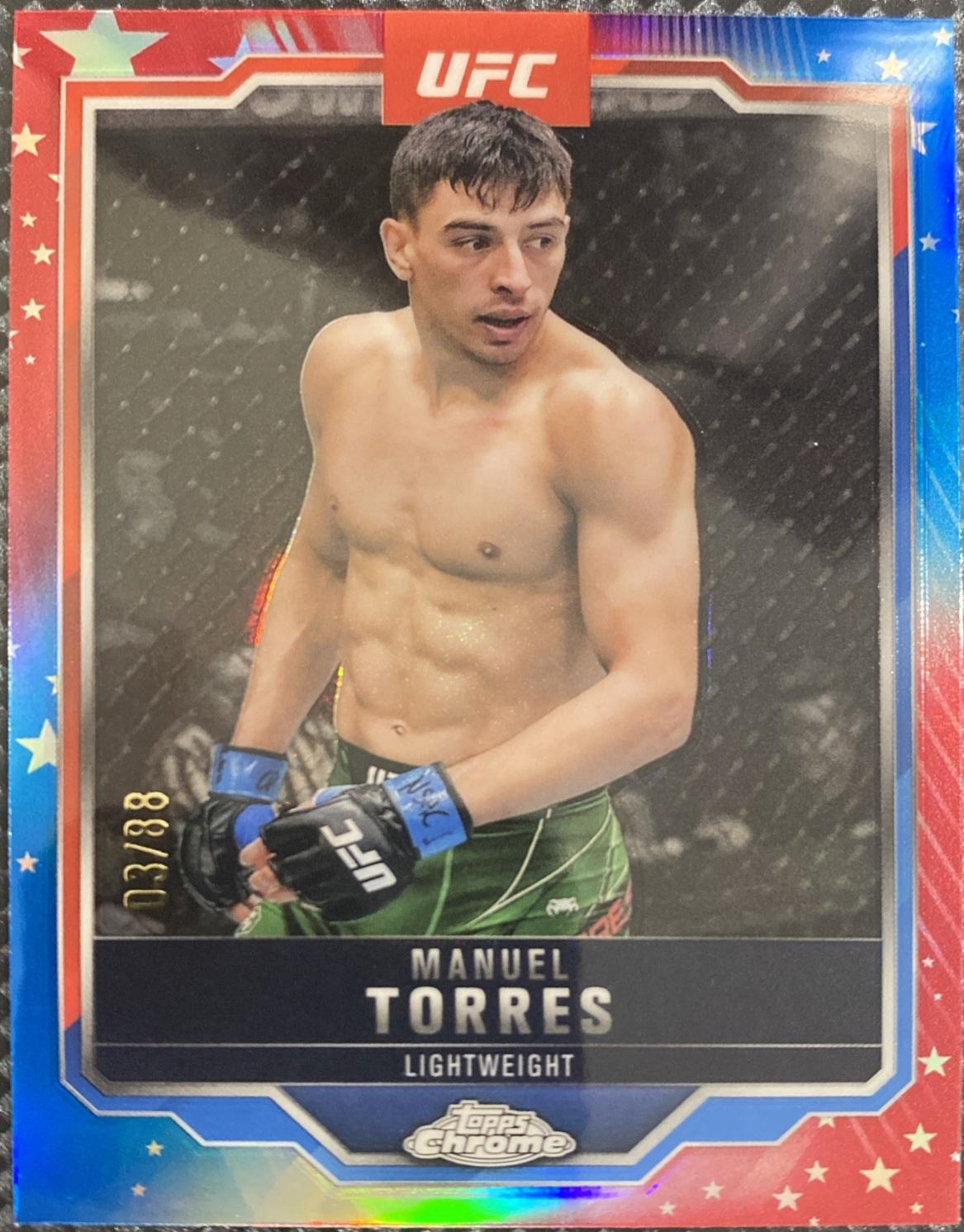Manuel Torres 2025 Topps Chrome UFC Base #96 Red White Blue Refractor