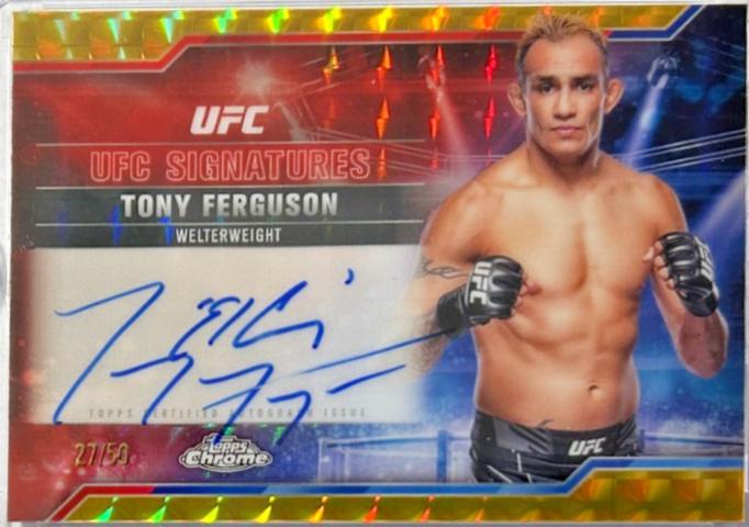 Tony Ferguson 2025 Topps Chrome UFC UFC Signatures #SIG-TF Geometric Gold Refractor