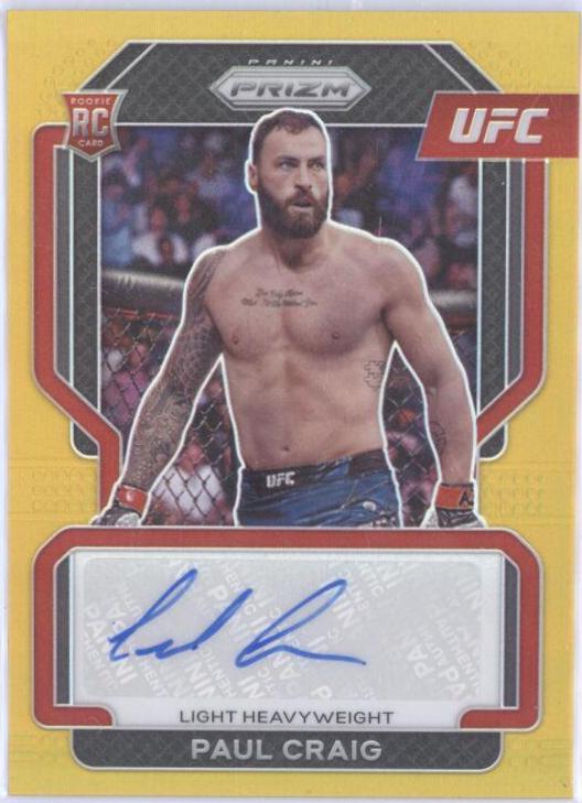 Paul Craig 2022 Panini Prizm UFC Signatures #SG-PCR Gold