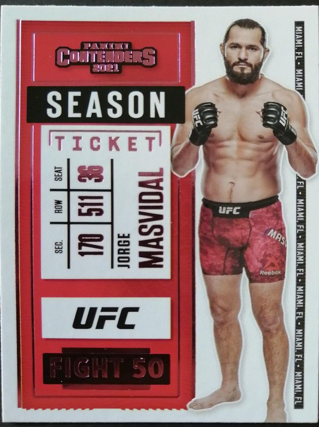 Jorge Masvidal 2021 Panini Chronicles UFC Base Contenders Season Ticket #8 Pink