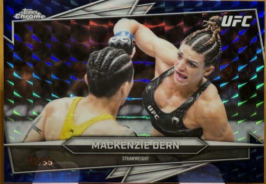 Mackenzie Dern 2026 Topps Chrome UFC Base #185 Blue Geometric Refractor