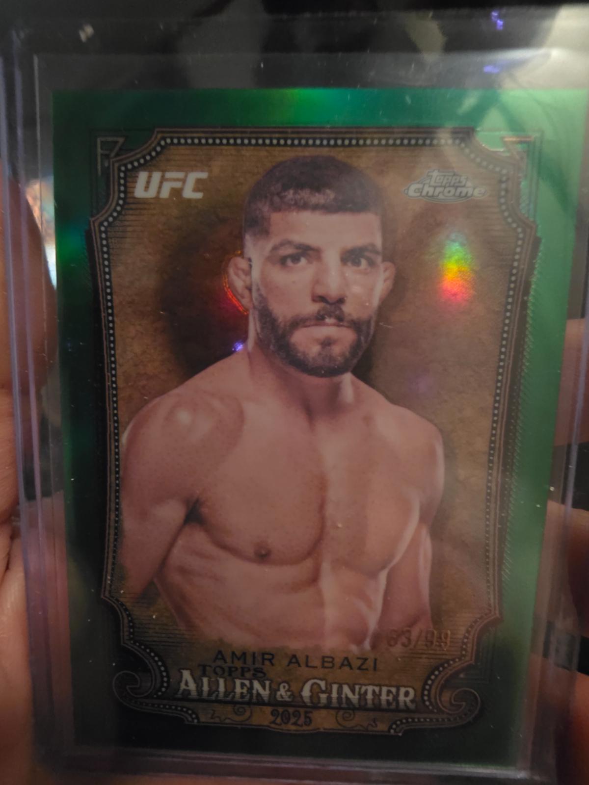 Amir Albazi 2025 Topps Chrome UFC Allen & Ginter #AAG-13 Green Refractor