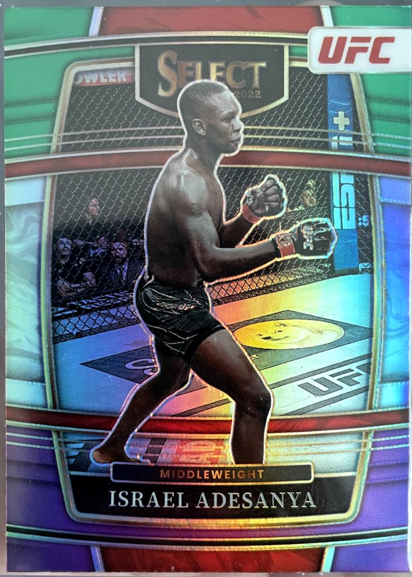 Israel Adesanya 2022 Panini Select UFC Concourse #25 Green and Purple