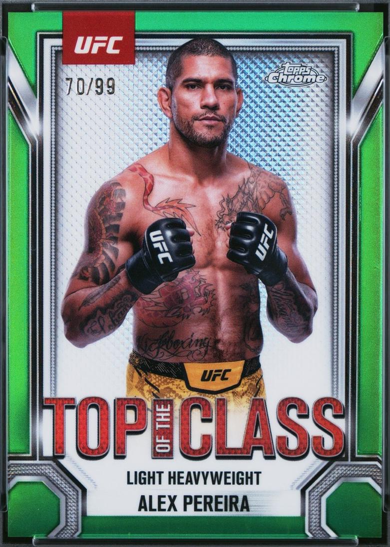 Alex Pereira 2025 Topps Chrome UFC Top of the Class #TTC-10 Green Refractor