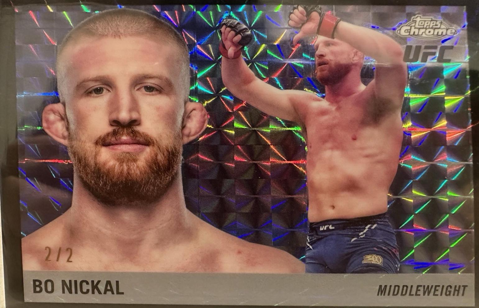 Bo Nickal 2025 Topps Chrome UFC 1955 Topps #55T-25 Geometric Black Refractor