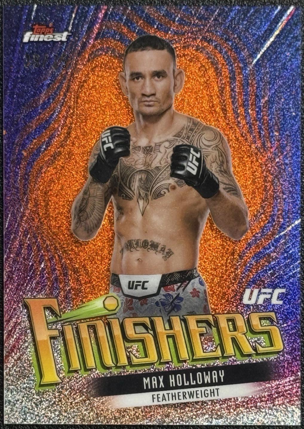 Max Holloway 2024 Topps Finest UFC Finishers #FIN-1 Tangerine Glitter Refractor