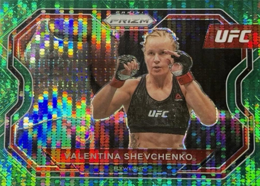 Valentina Shevchenko 2021 Panini Prizm UFC Base #139 Green Pulsar