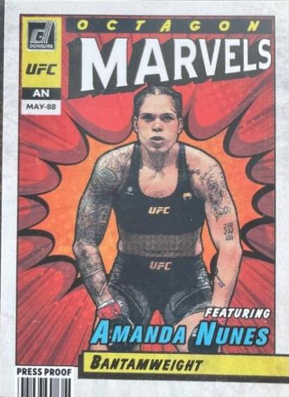 Amanda Nunes 2022 Panini Donruss UFC Octagon Marvels #7 Press Proof