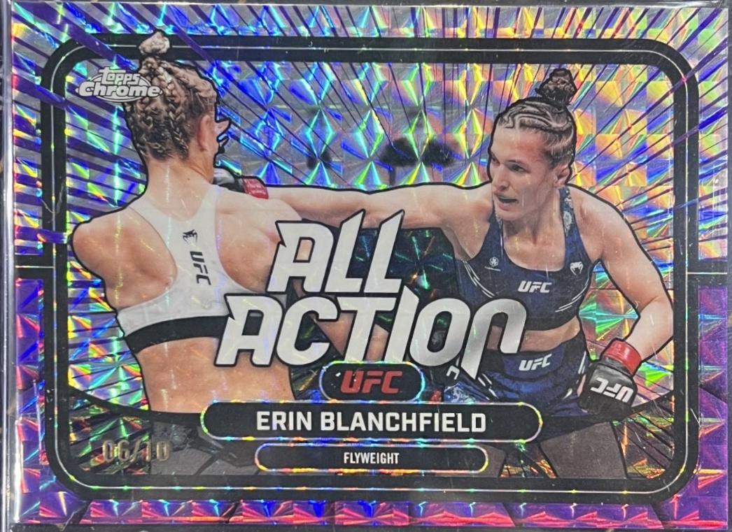Erin Blanchfield 2026 Topps Chrome UFC All-Action #AA-25 Purple Geometric Refractor