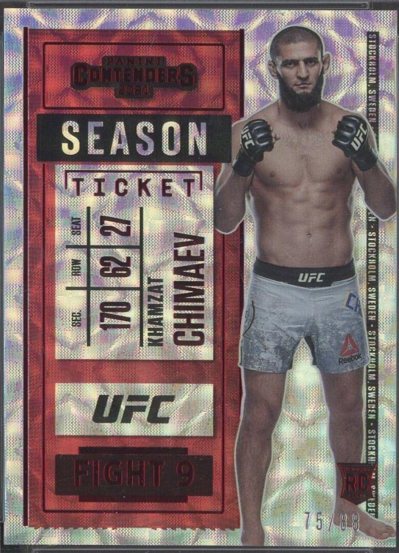 Khamzat Chimaev 2021 Panini Chronicles UFC Base XR #200 Asia Red