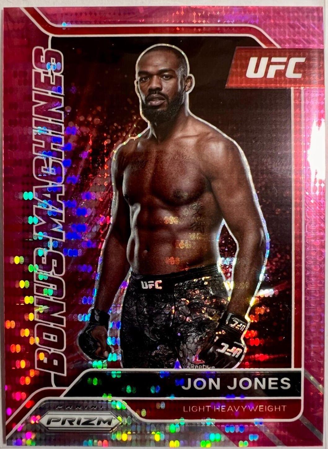 Jon Jones 2022 Panini Prizm UFC Bonus Machines #23 Pink Pulsar