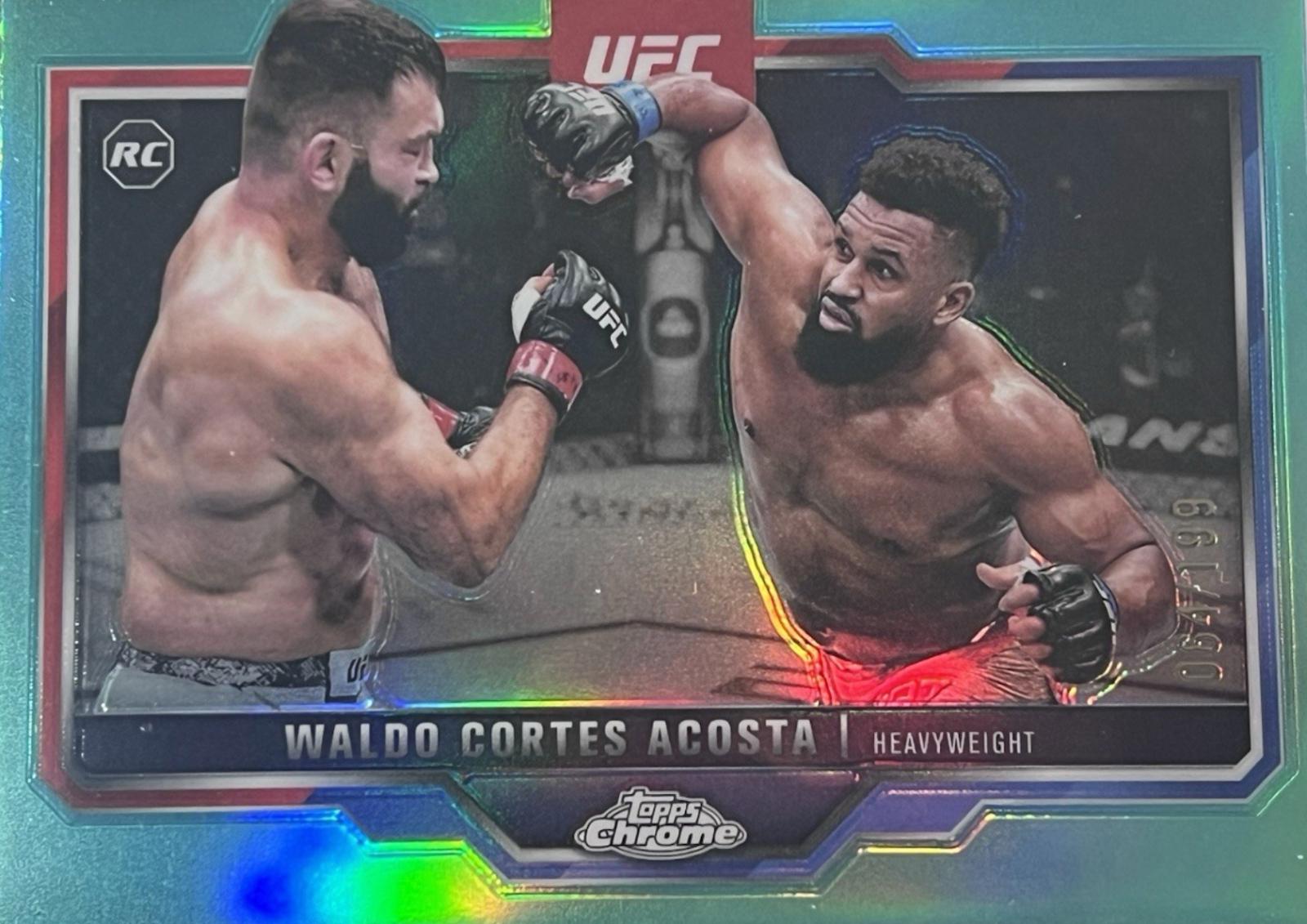 Waldo Cortes Acosta 2025 Topps Chrome UFC Base #19 Green Refractor